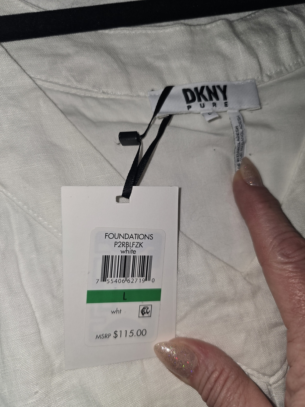 DKNY Linen White Sleeveless V-Neck Maxi Dress - Size Large - Picture 5 of 6